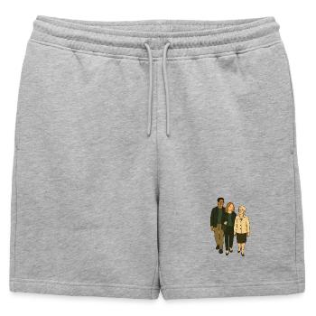 Sur la route avec mamie - Short de survêtement homme premium - gris chiné - Devant - AI Model Male 178 light (178cm)