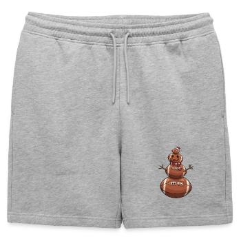 Football dessin animé bonhomme de neige - Short de survêtement homme premium - gris chiné - Devant - AI Model Male 178 light (178cm)