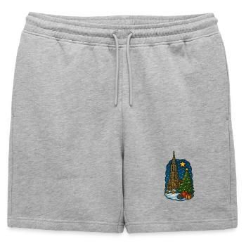 Marché de Noël d’Ulm avec la cathédrale d’Ulm - Short de survêtement homme premium - gris chiné - Devant - AI Model Male 178 light (178cm)