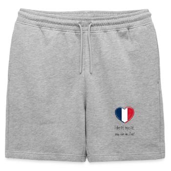 Liberté, égalité, prenez un thé ! - Short de survêtement homme premium - gris chiné - Devant - AI Model Male 178 light (178cm)