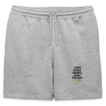 J’ai mélangé des verres sur les sentiments - Short de survêtement homme premium - gris chiné - Devant - AI Model Male 178 light (178cm)