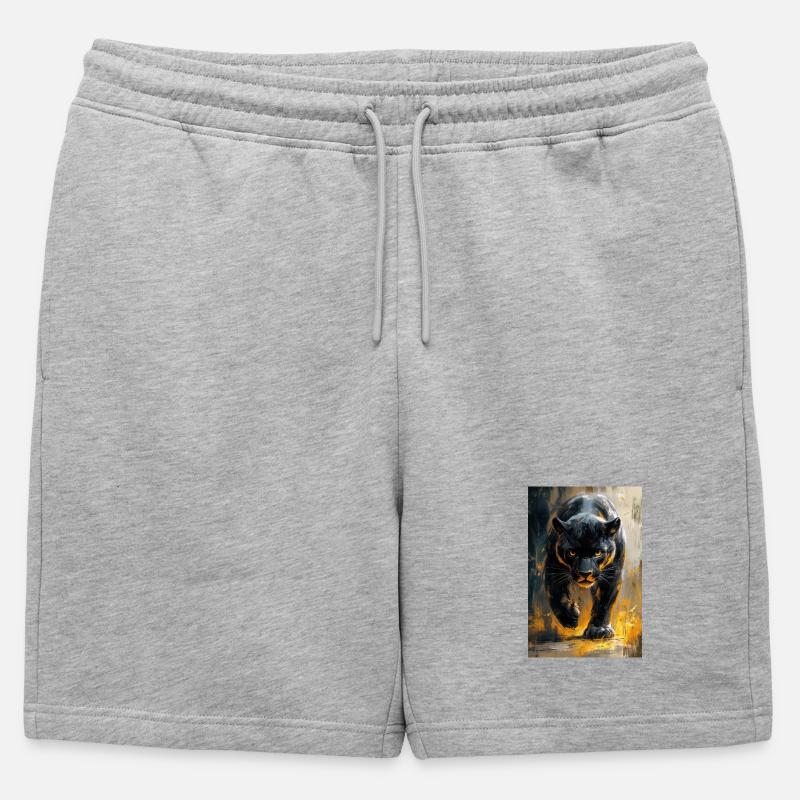 Illustration eines Panthers - Männer Premium Organic Sweatshorts - Grau meliert
