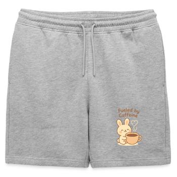 Alimenté par Caffeine Bunny - Short de survêtement homme premium - gris chiné - Devant - AI Model Male 178 light (178cm)