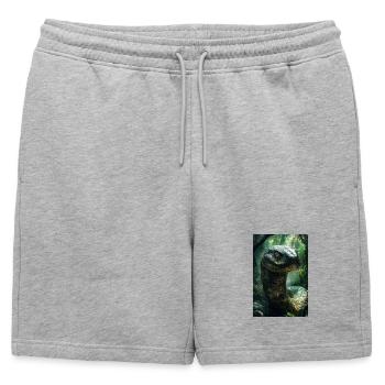 Illustration of a snake - Mens' Premium Organic Sweatshorts - heather grey - Front - AI Model Male 178 light (178cm)