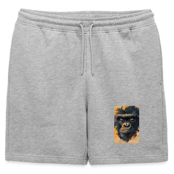 Illustration of a gorilla - Short de survêtement homme premium - gris chiné - Devant - AI Model Male 178 light (178cm)