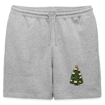Livre Arbre de Noël Décoration Arbre de Noël - Short de survêtement homme premium - gris chiné - Devant - AI Model Male 178 light (178cm)