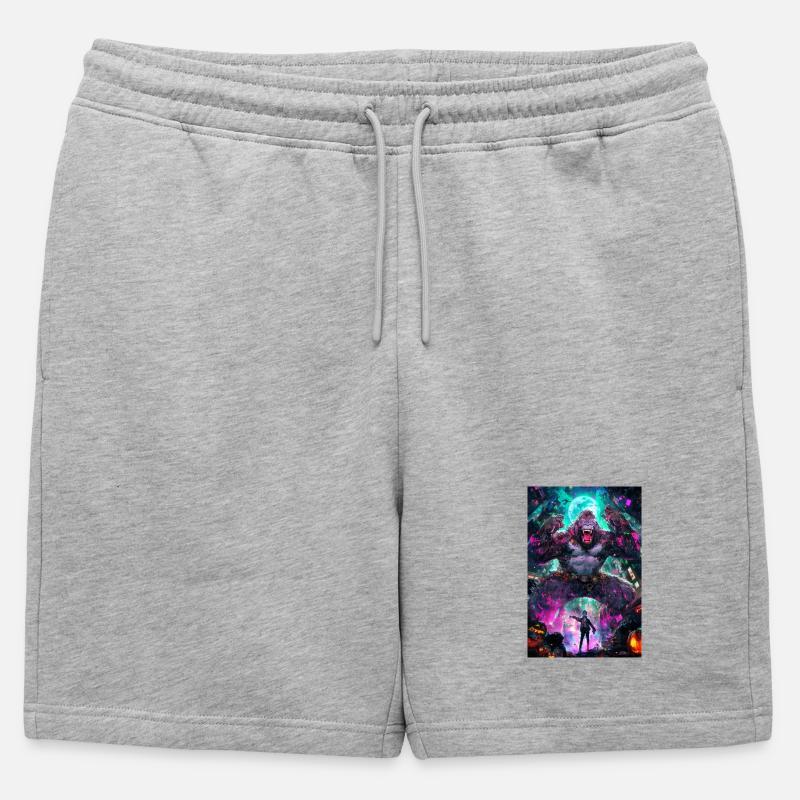 DJ Gorilla – Final Impact | Joyverse - Männer Premium Organic Sweatshorts - Grau meliert