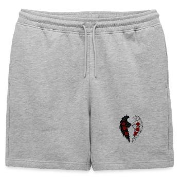 Ailes de rose Ailes d’ange Ailes d’ange - Short de survêtement homme premium - gris chiné - Devant - AI Model Male 178 light (178cm)