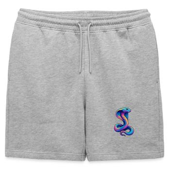 Serpent coloré dans une palette de néons - Short de survêtement homme premium - gris chiné - Devant - AI Model Male 178 light (178cm)