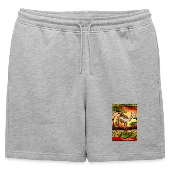 Camel - Mens' Premium Organic Sweatshorts - heather grey - Front - AI Model Male 178 light (178cm)
