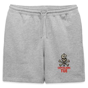 Le Capitalisme Tue - Lutte - Alternatif - Short de survêtement homme premium - gris chiné - Devant - AI Model Male 178 light (178cm)