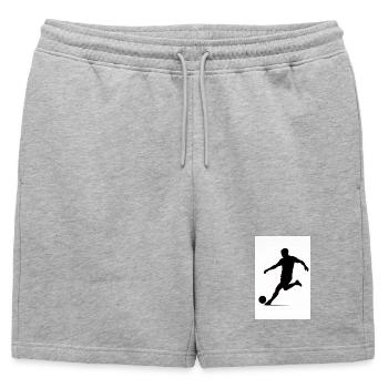 Silhouette de football en mouvement - Short de survêtement homme premium - gris chiné - Devant - AI Model Male 178 light (178cm)