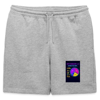 Graphique circulaire néon Visuel rétro - Short de survêtement homme premium - gris chiné - Devant - AI Model Male 178 light (178cm)