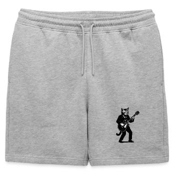 Jupe chat dans un tailleur - Short de survêtement homme premium - gris chiné - Devant - AI Model Male 178 light (178cm)