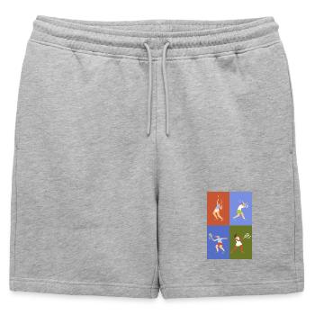 Tennis Players on different tennis courts - Mens' Premium Organic Sweatshorts - heather grey - Front - AI Model Male 178 light (178cm)