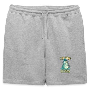 Je suis un bon bonhomme de neige - Short de survêtement homme premium - gris chiné - Devant - AI Model Male 178 light (178cm)