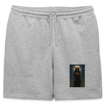 Déesse Mystique de la Corne - Short de survêtement homme premium - gris chiné - Devant - AI Model Male 178 light (178cm)