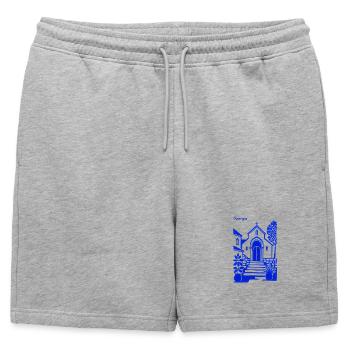 Marches de l’église Bleue de Géorgie - Short de survêtement homme premium - gris chiné - Devant - AI Model Male 178 light (178cm)