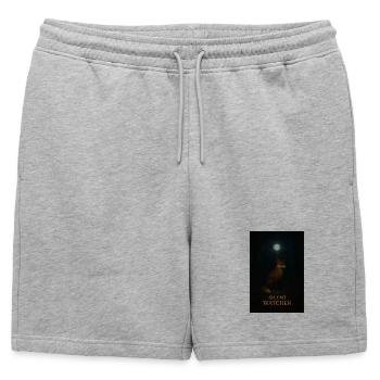 Renard silencieux qui attend au clair de lune - Short de survêtement homme premium - gris chiné - Devant - AI Model Male 178 light (178cm)