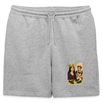 Ambiance reine - Short de survêtement homme premium - gris chiné - Devant - AI Model Male 178 light (178cm)