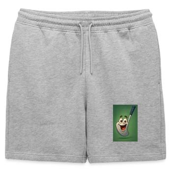 Club de golf heureux avec visage - Short de survêtement homme premium - gris chiné - Devant - AI Model Male 178 light (178cm)