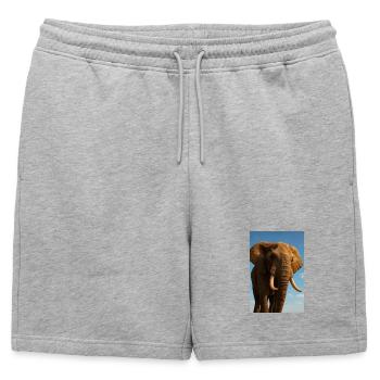 Elephant in close-up with sunshine - Mens' Premium Organic Sweatshorts - heather grey - Front - AI Model Male 178 light (178cm)