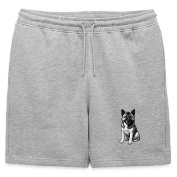 Akita Holly américain - Short de survêtement homme premium - gris chiné - Devant - AI Model Male 178 light (178cm)