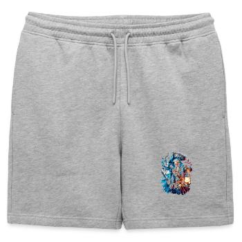 Skeleton pirate in lantern light - Mens' Premium Organic Sweatshorts - heather grey - Front - AI Model Male 178 light (178cm)