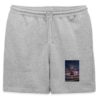 Orbite armillaire lumineuse - Short de survêtement homme premium - gris chiné - Devant - AI Model Male 178 light (178cm)