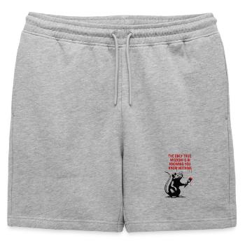 Rat sait qu’elle ne sait rien - Short de survêtement homme premium - gris chiné - Devant - AI Model Male 178 light (178cm)