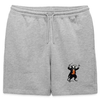 Rat en chef d’orchestre en smoking - Short de survêtement homme premium - gris chiné - Devant - AI Model Male 178 light (178cm)