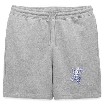 Gnome avec chope de bière Jubelfest - Short de survêtement homme premium - gris chiné - Devant - AI Model Male 178 light (178cm)
