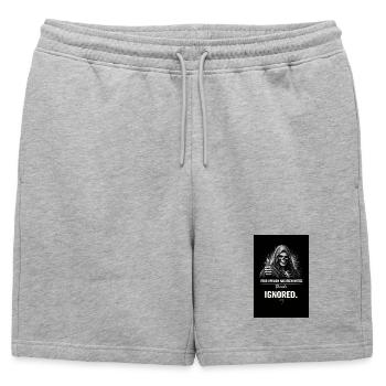 Skull thumbs up – Opinions ignored - Mens' Premium Organic Sweatshorts - heather grey - Front - AI Model Male 178 light (178cm)