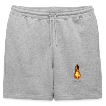 Ampoule Edison vintage : excellente idée - Short de survêtement homme premium - gris chiné - Devant - AI Model Male 178 light (178cm)