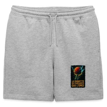 Smash la victoire ! Ping Pong - Short de survêtement homme premium - gris chiné - Devant - AI Model Male 178 light (178cm)
