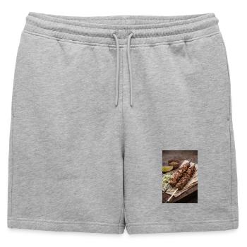 Chachlik - Short de survêtement homme premium - gris chiné - Devant - AI Model Male 178 light (178cm)