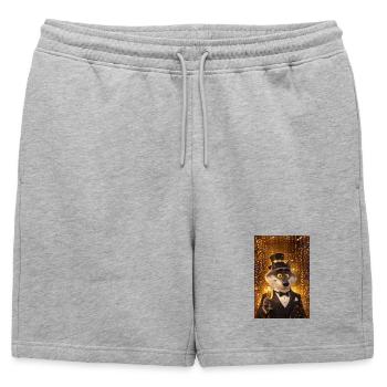 Loup élégant en Soirée  - Short de survêtement homme premium - gris chiné - Devant - AI Model Male 178 light (178cm)