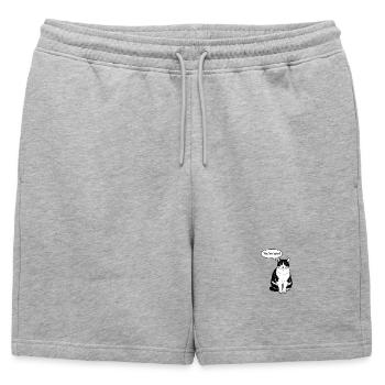 You're late - Mens' Premium Organic Sweatshorts - heather grey - Front - AI Model Male 178 light (178cm)