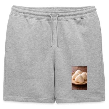 Boules de riz onigiri style japonais - Short de survêtement homme premium - gris chiné - Devant - AI Model Male 178 light (178cm)