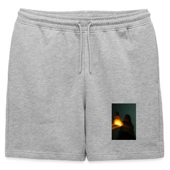Veilleuse à l’ombre - Short de survêtement homme premium - gris chiné - Devant - AI Model Male 178 light (178cm)