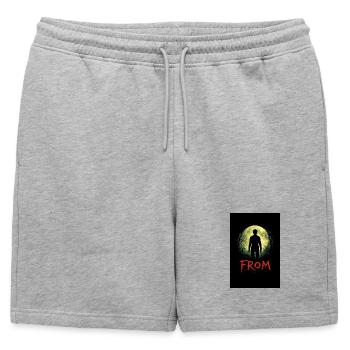 Ombre au clair de lune - Short de survêtement homme premium - gris chiné - Devant - AI Model Male 178 light (178cm)