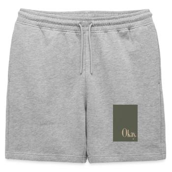 Affiche de déclaration avec illustration D’accord. - Short de survêtement homme premium - gris chiné - Devant - AI Model Male 178 light (178cm)