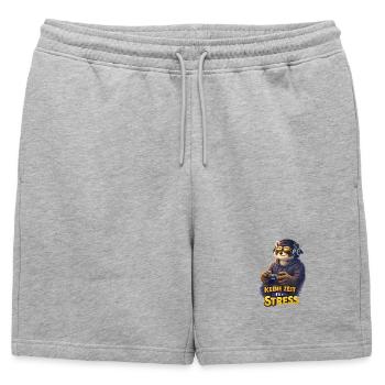 Pas de temps pour le stress – Gamer Raccoon - Short de survêtement homme premium - gris chiné - Devant - AI Model Male 178 light (178cm)