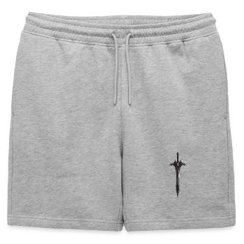 Épée du Crâne de la Lame de l’Effroi - Short de survêtement homme premium - gris chiné - Devant - AI Model Male 178 light (178cm)