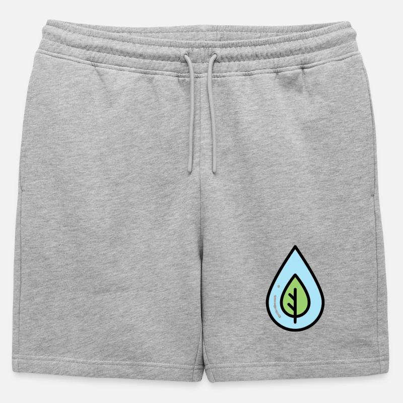 Wassertropfen Blatt Öko - Männer Premium Organic Sweatshorts - Grau meliert