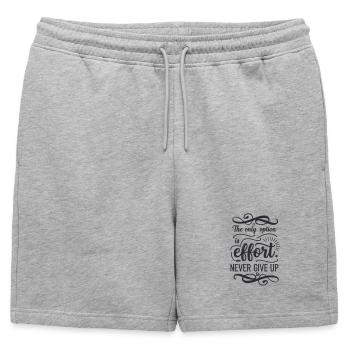 Never Give uP - Short de survêtement homme premium - gris chiné - Devant - AI Model Male 178 light (178cm)