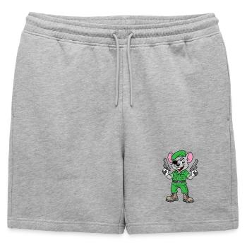 Ranger souris armé - Short de survêtement homme premium - gris chiné - Devant - AI Model Male 178 light (178cm)