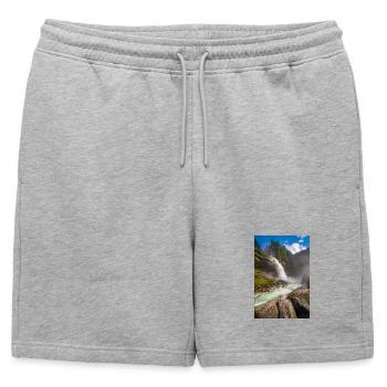 Chutes d’eau de Krimml - Short de survêtement homme premium - gris chiné - Devant - AI Model Male 178 light (178cm)