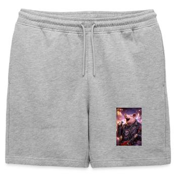 RockyZoo45 - Mens' Premium Organic Sweatshorts - heather grey - Front - AI Model Male 178 light (178cm)