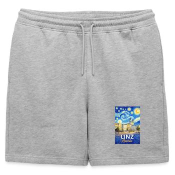 Linz, Autriche - Short de survêtement homme premium - gris chiné - Devant - AI Model Male 178 light (178cm)